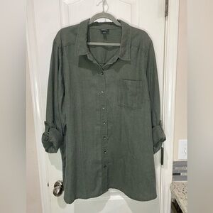 Torrid Taylor Relaxed Fit Rayon Twill Button-Up Shirt